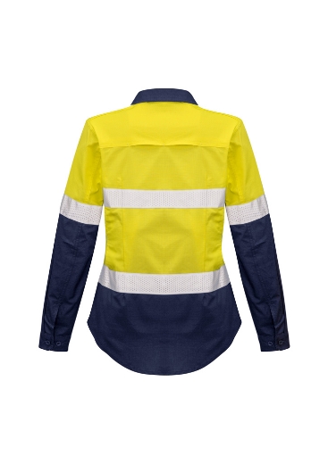 Picture of Syzmik, Womens Rugged Cooling Taped Hi Vis Spliced L/S Shirt